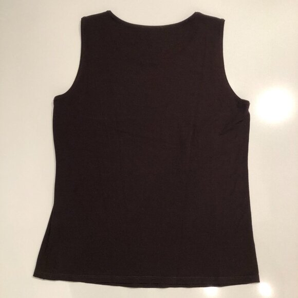 Eileen Fisher Scoop Neck Sleeveless Knit Tank Top in Chocolate Brown Size XS - Picture 5 of 9